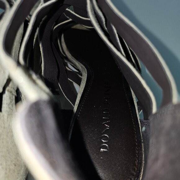 NEW Donald Pliner Pixee Sandal Womens 9.5 Pewter Metallic Leather Cutout Heel - Picture 11 of 15